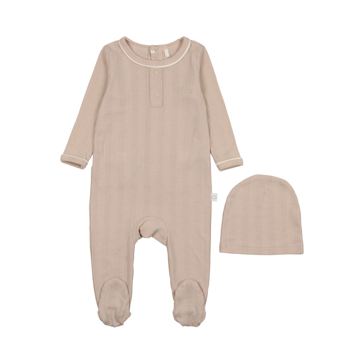 Pouf Ribbed Grandpa Footie (girl)