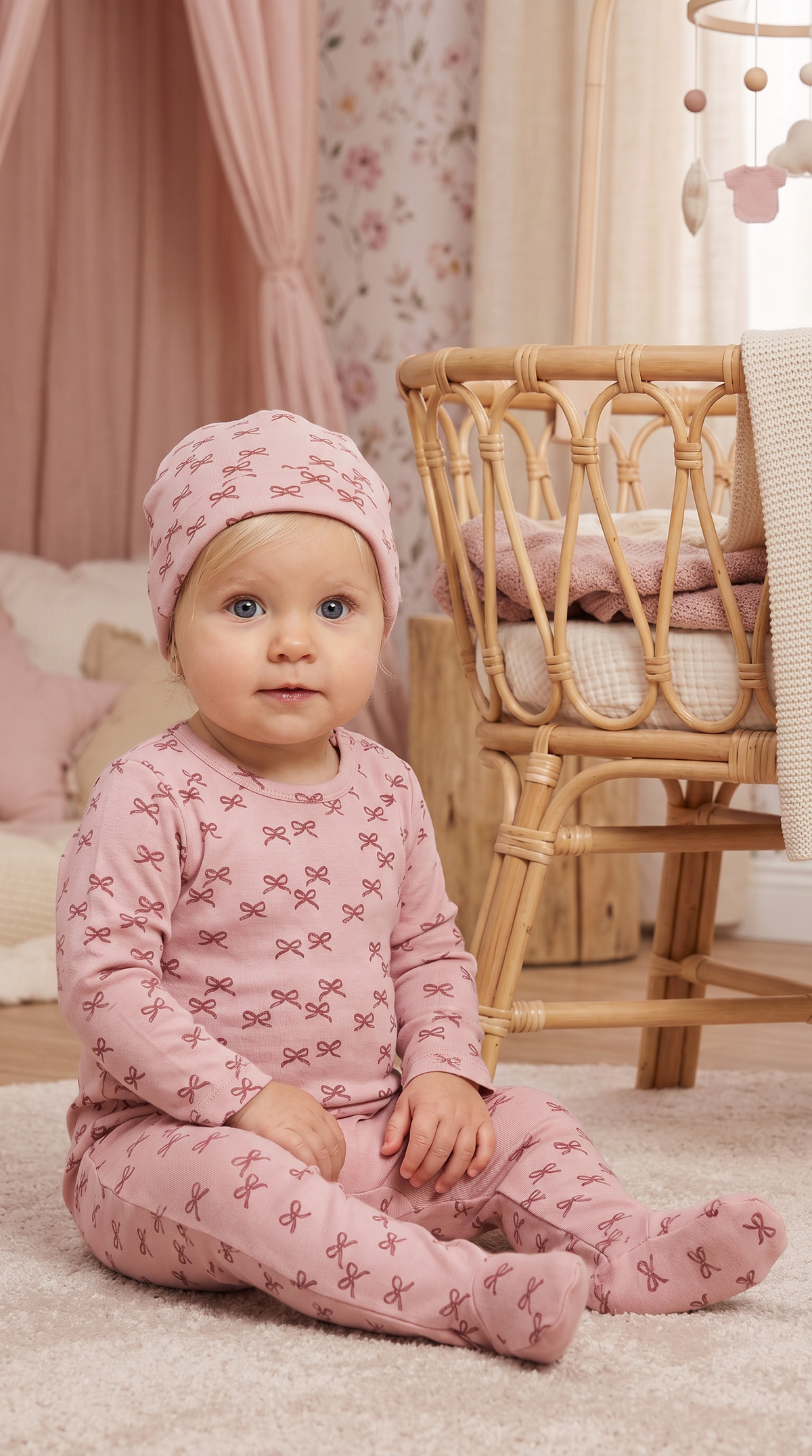 Mon Cherie Bow Footie & Hat