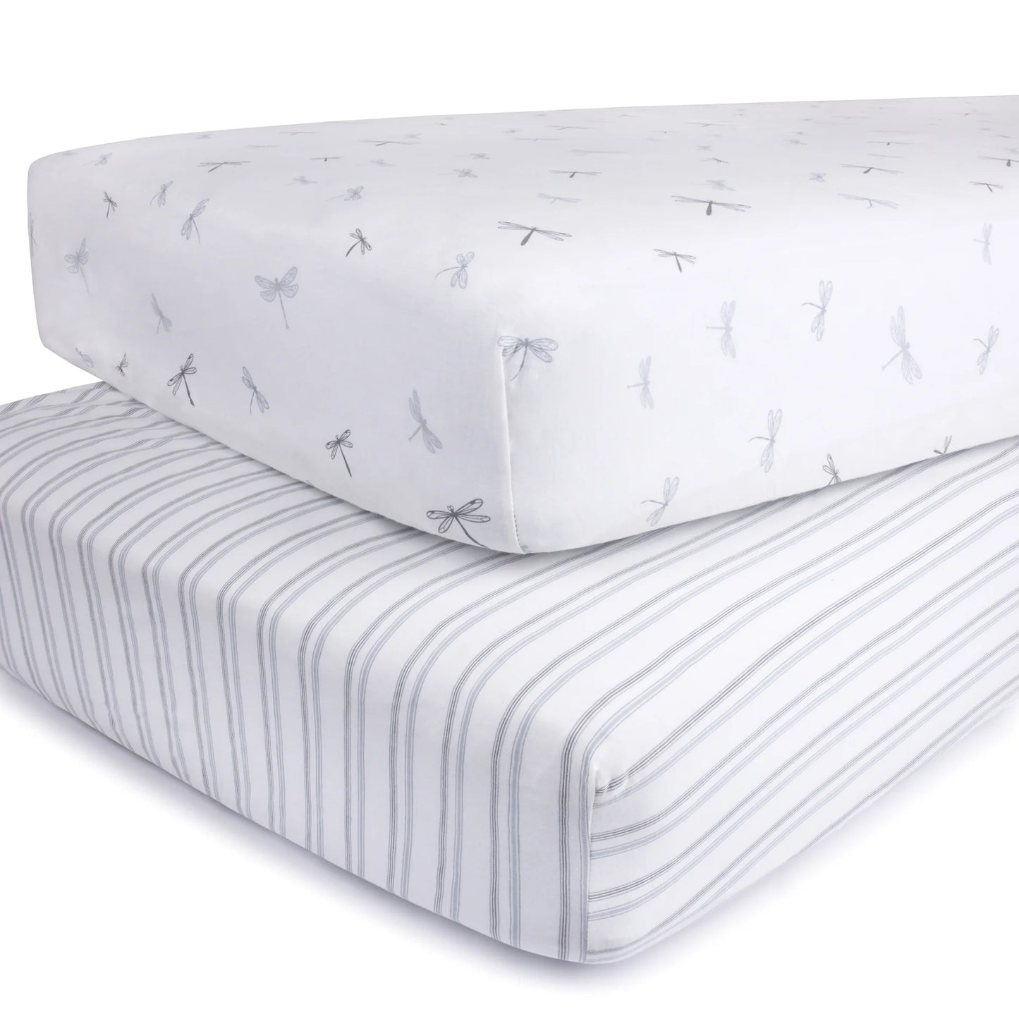 Ely's & Co Pack n Play sheets (Blue Dragonflies + Stripes)