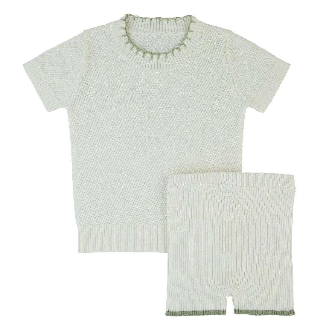 Rompp Green Trim Knit 2pc Set