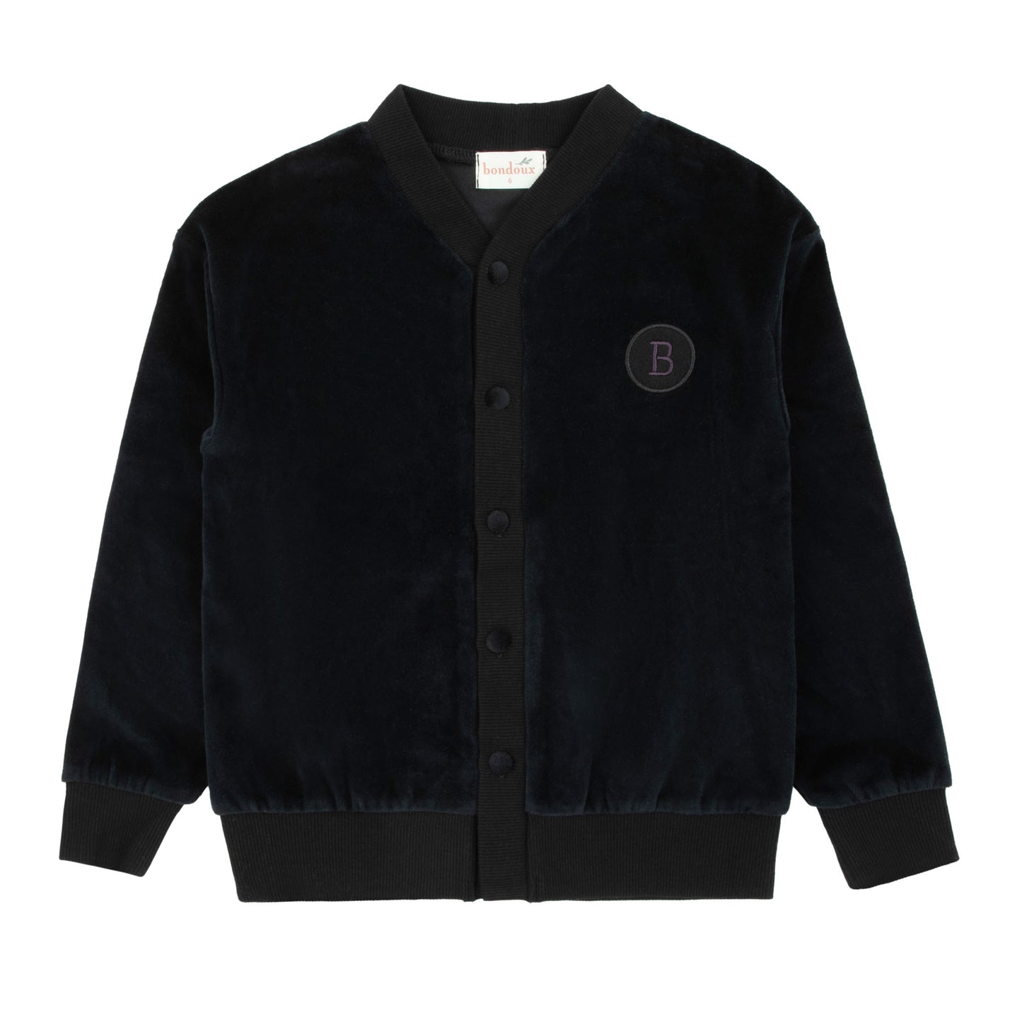Bondoux Badge Velour Cardigan Top