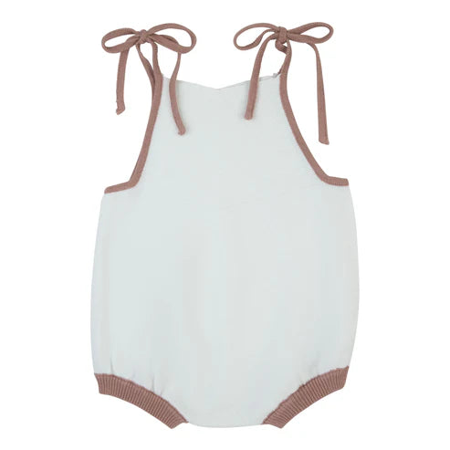 Rompp Mauve Trim Knit Romper