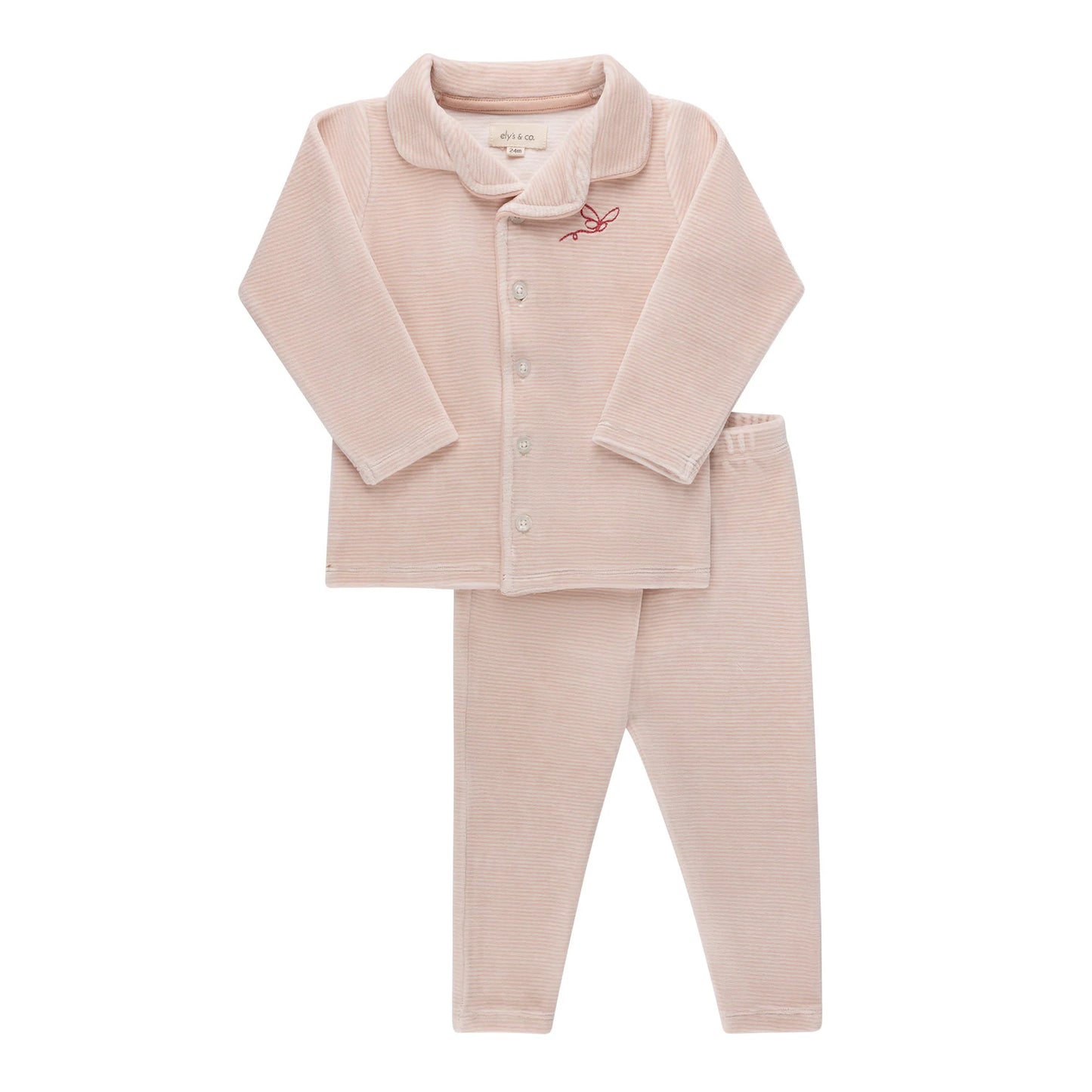 Ely's & Co Velour Stripe PJ's (Girl)
