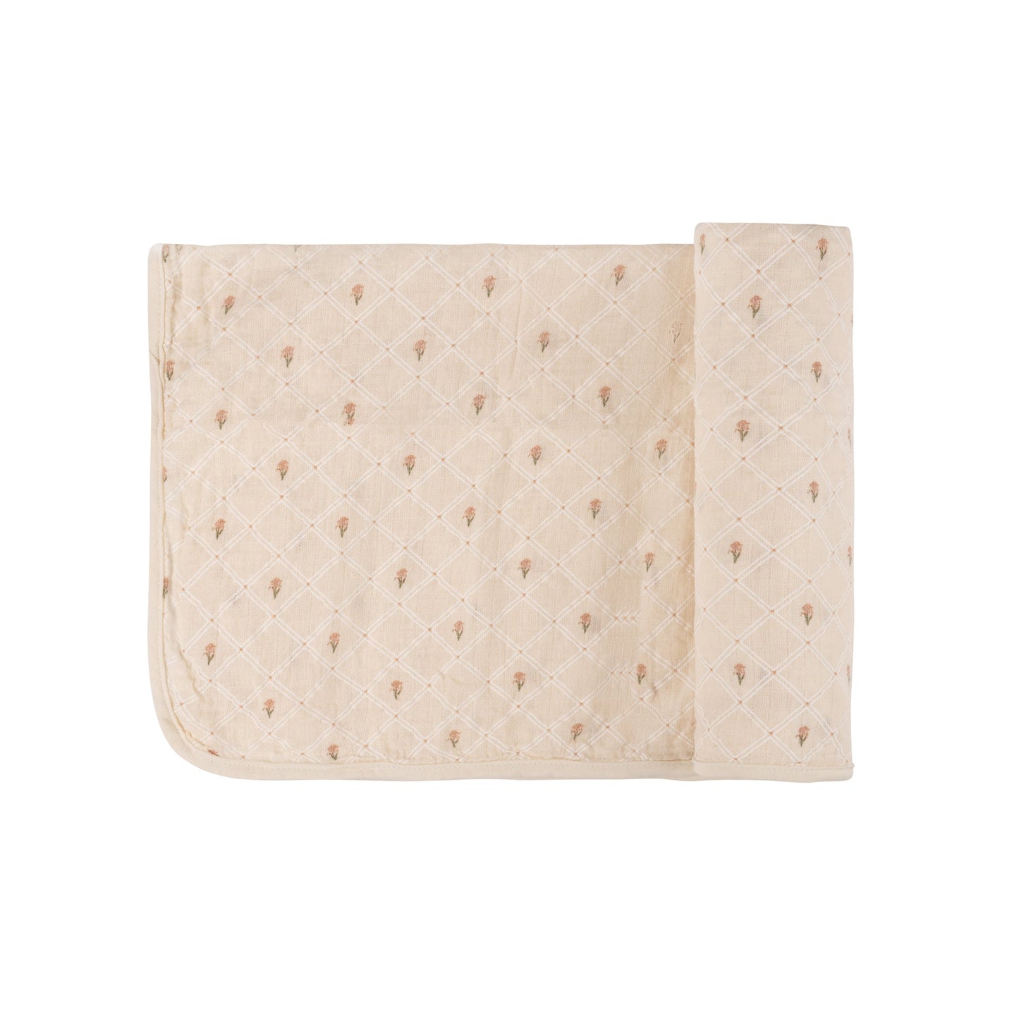 Ely's & Co Floral Grid Muslin Swaddle