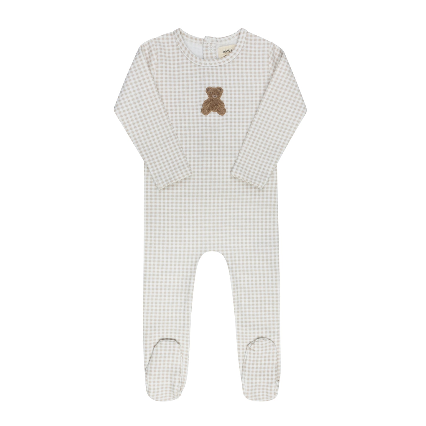 Ely's & Co Gingham Teddy Footie
