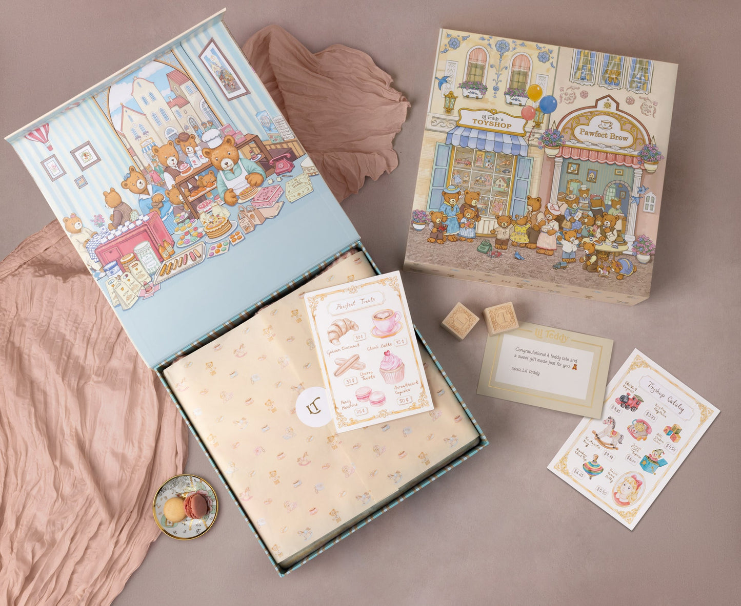 Lil Teddy's Toyshop Blanket (Blueberry Biscuit)