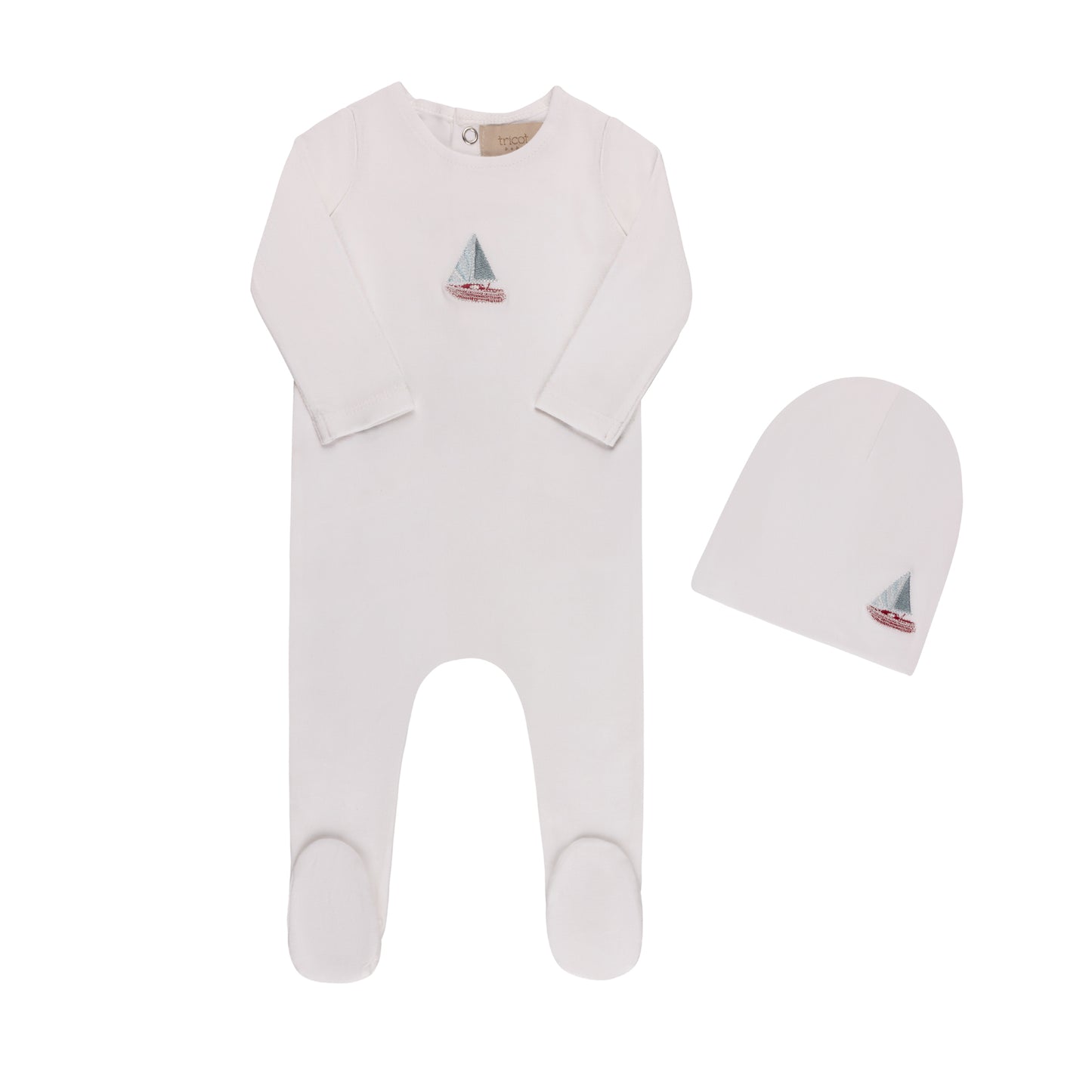 Tricot Printed Boat Footie & Hat