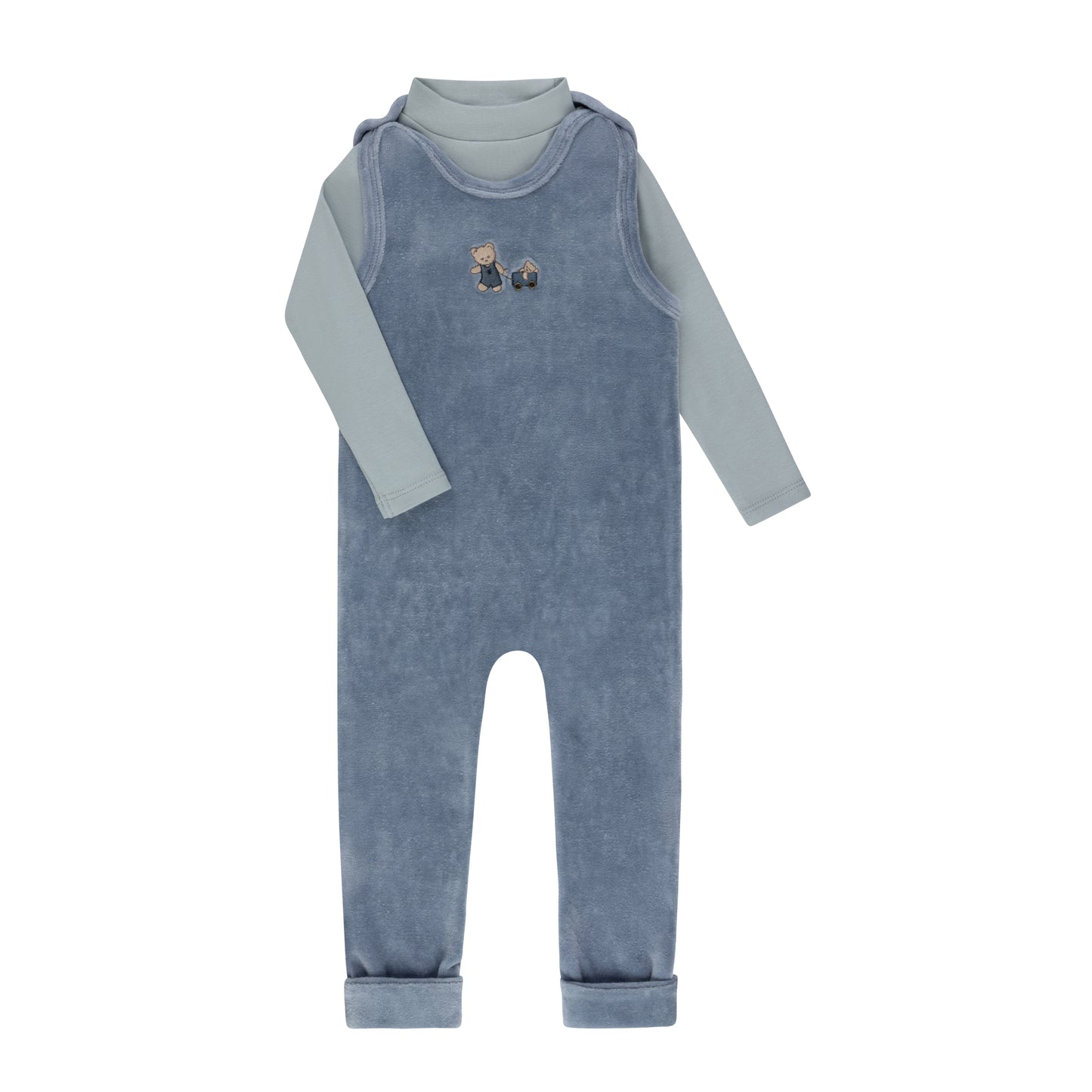 Aurora Embroidered Bear Mockneck & Overall