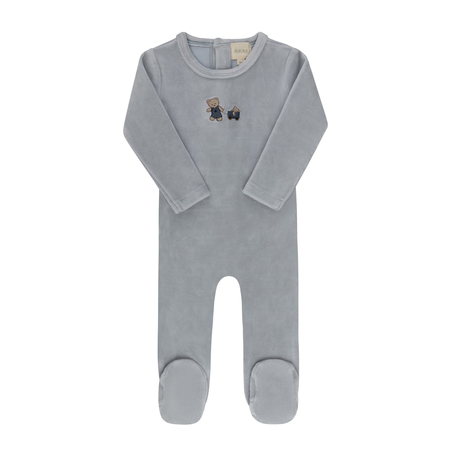 Aurora Embroidered Bear Footie