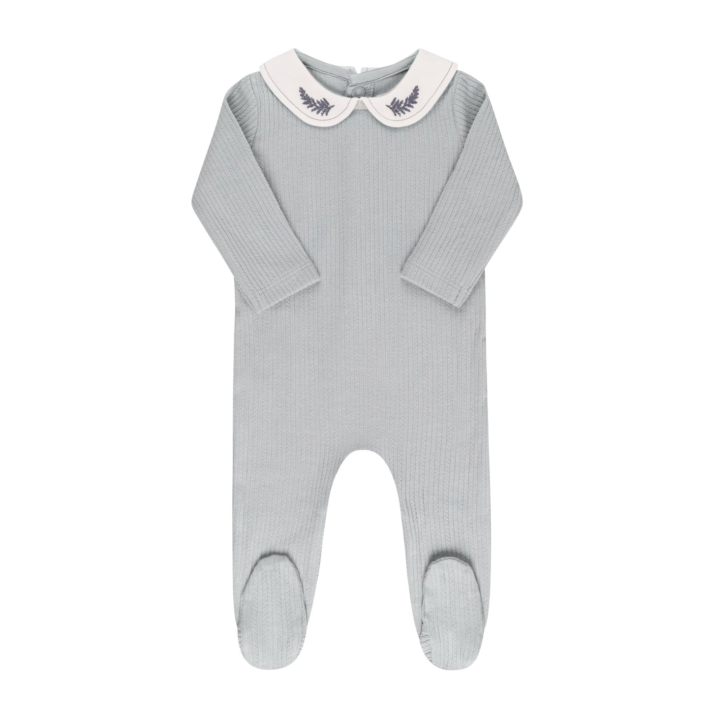 Ely's & Co Organic Embroidered Collar Footie