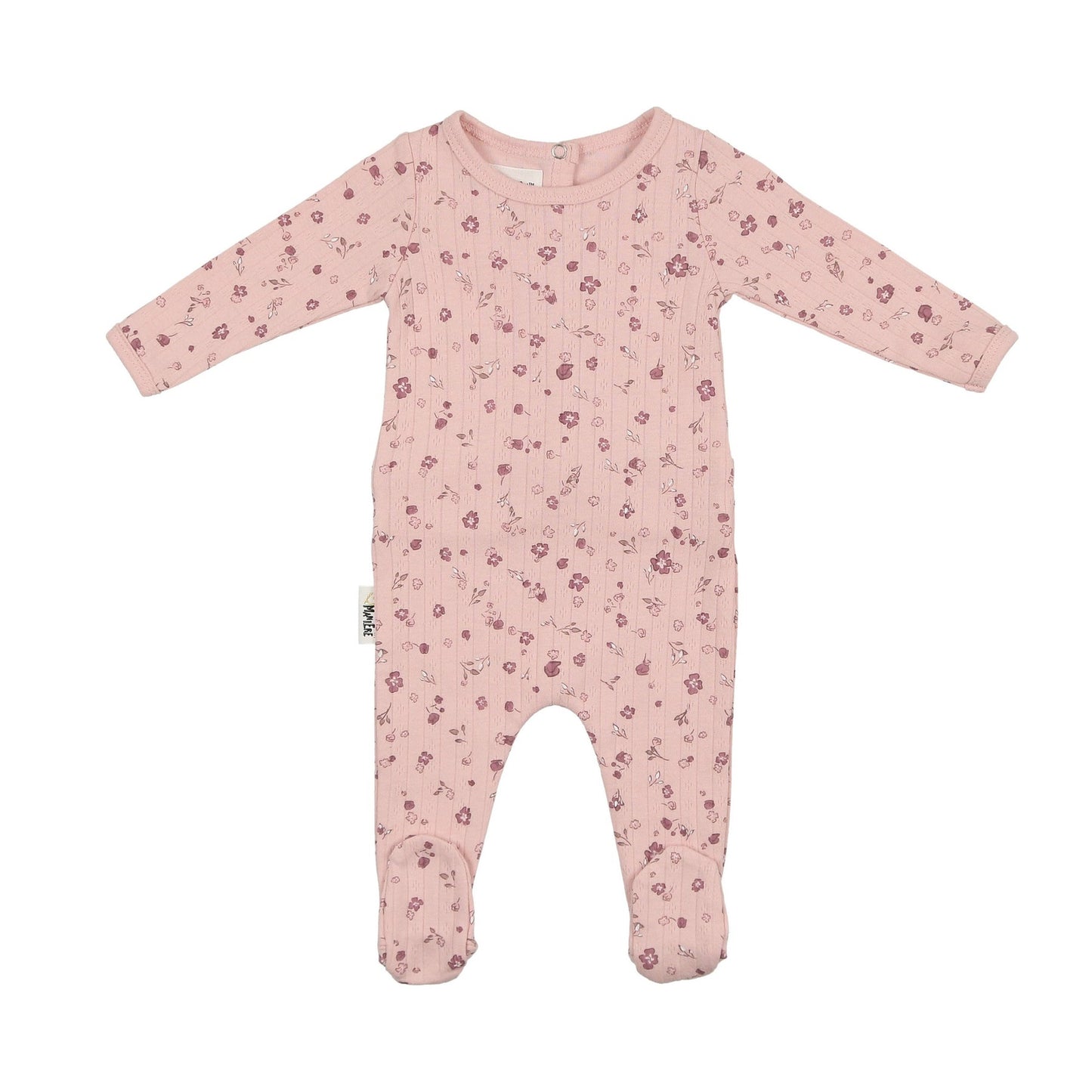 Maniere Pointelle Petals Footie (girl)