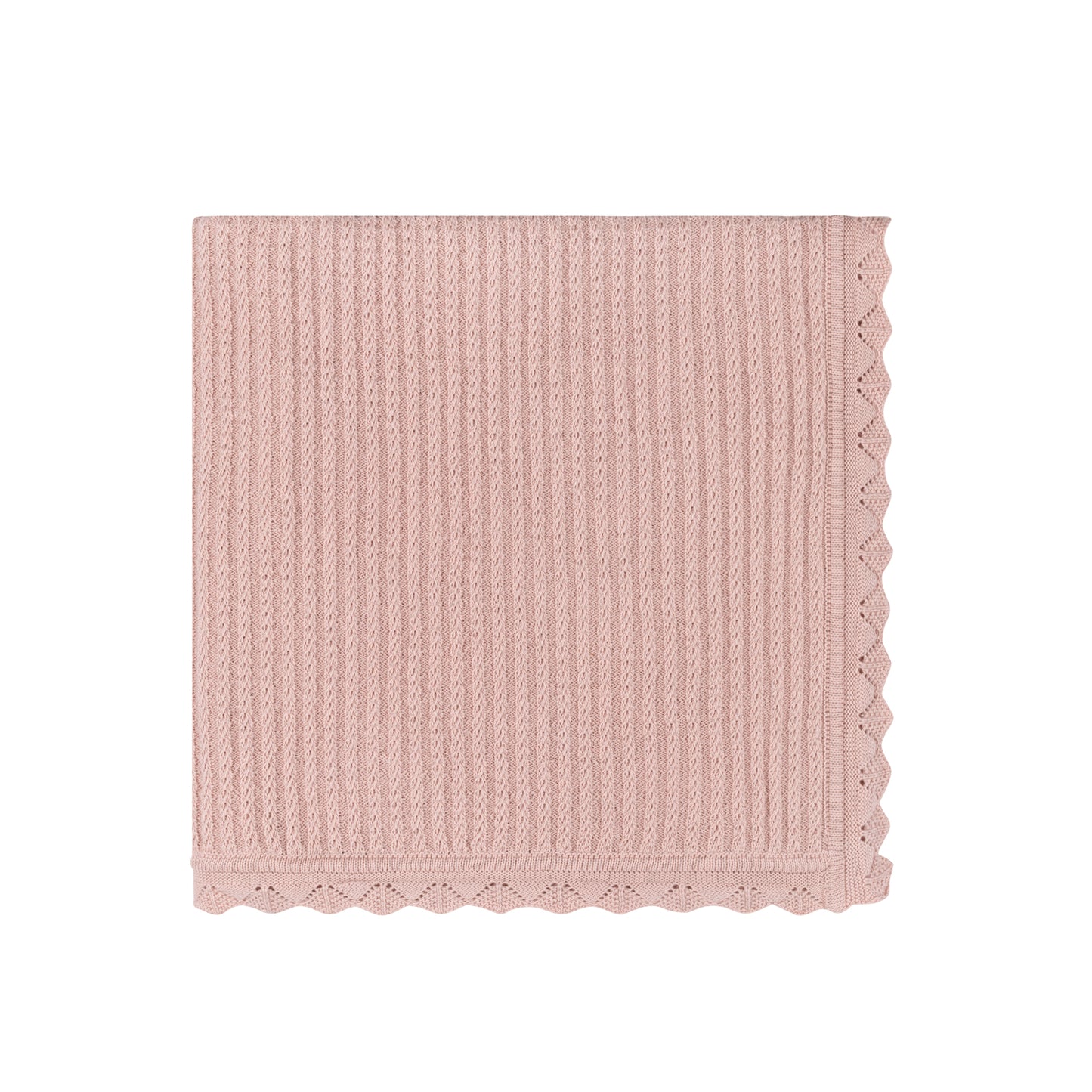 Tricot Pointelle Knit Blanket (Pink)