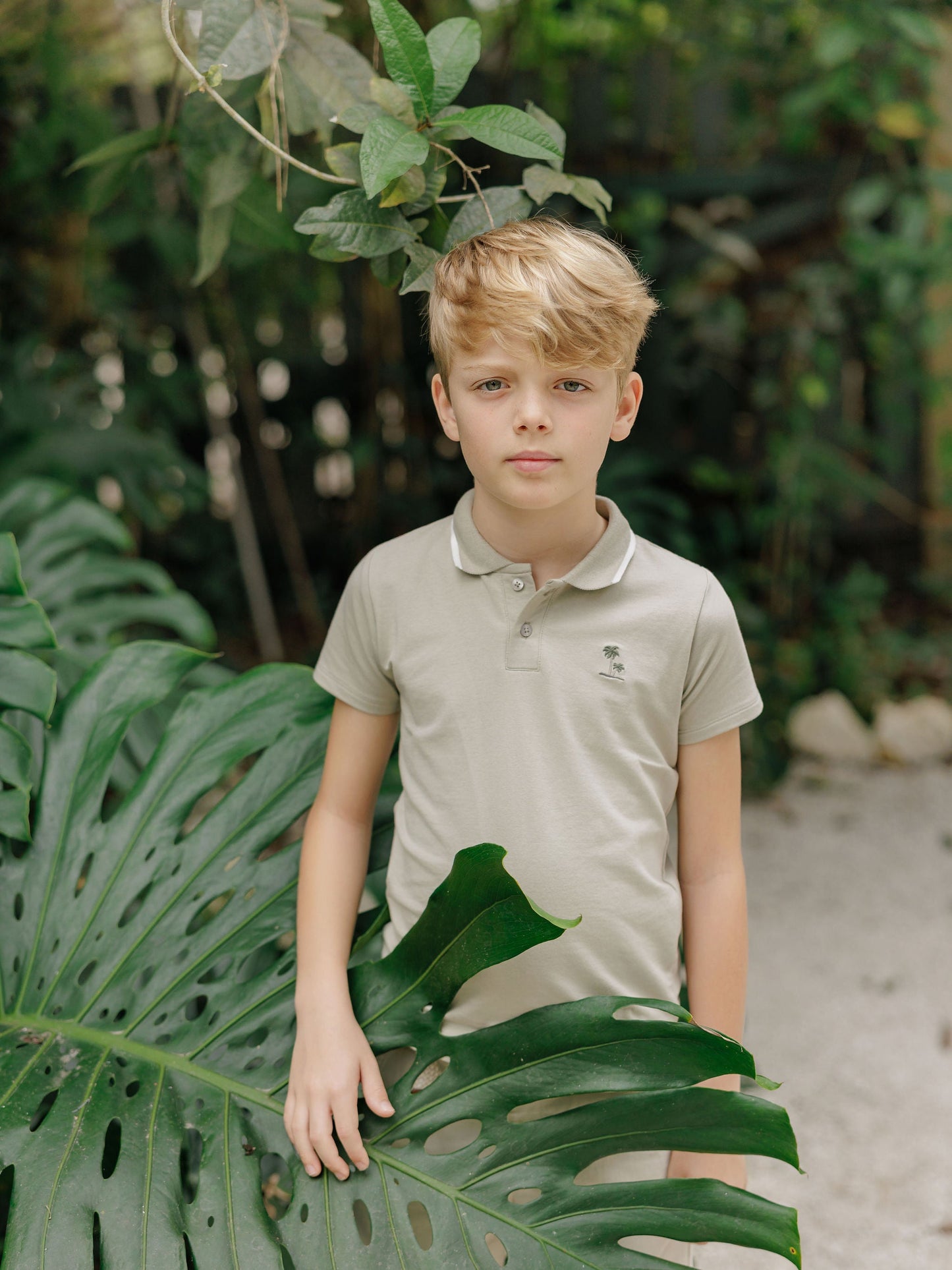 Ely's & Co Ribbed Palm Embroidered Polo