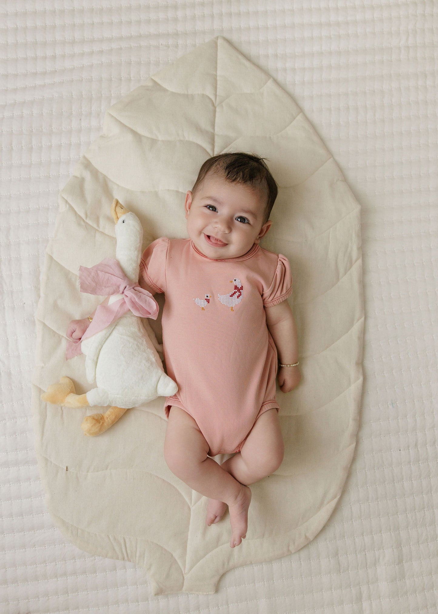 Ely's & Co Cross Stitch Duckling Romper (girl)