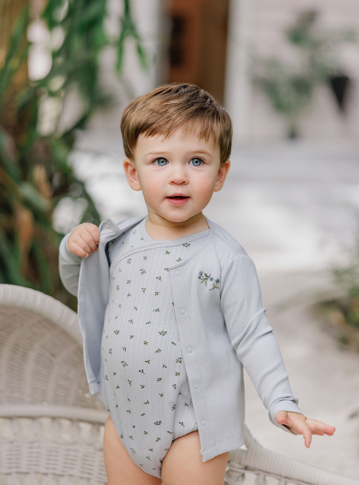 Ely's & Co Floral Pointelle Romper