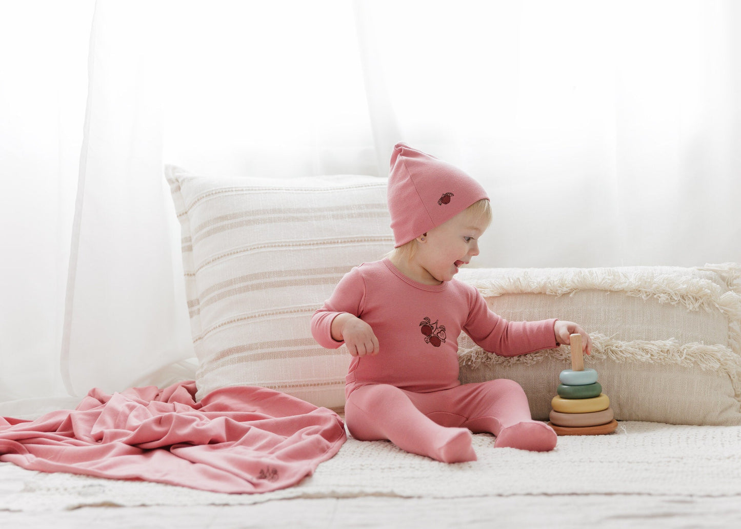 Ely's & Co Fruit Footie & Beanie (girl)