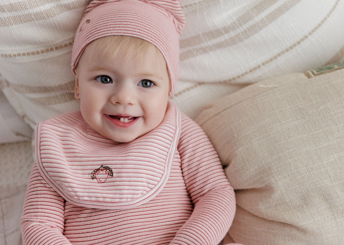 Ely's & Co Metallic Stripe Footie & Beanie (girl)