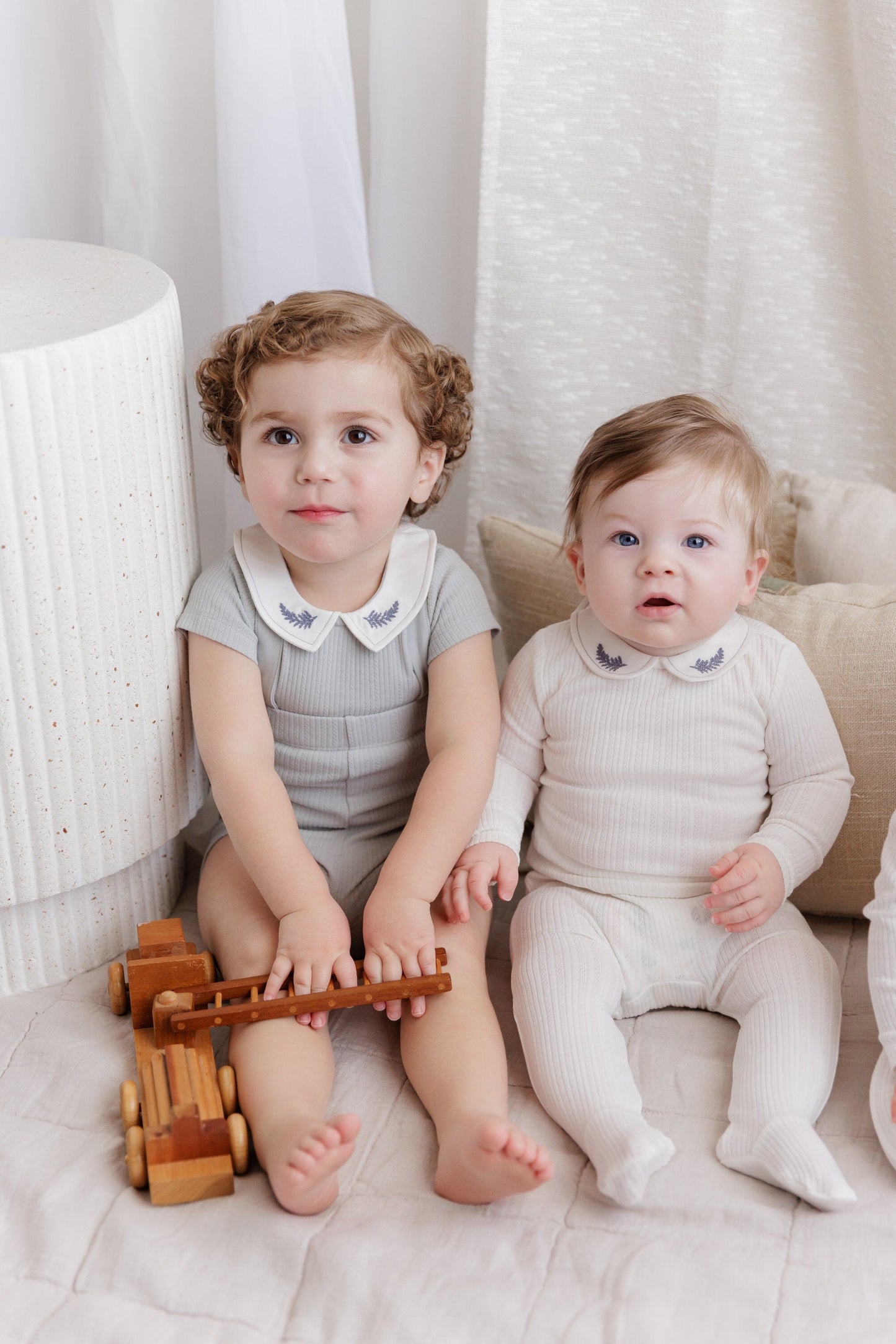 Ely's & Co Organic Embroidered Collar Footie