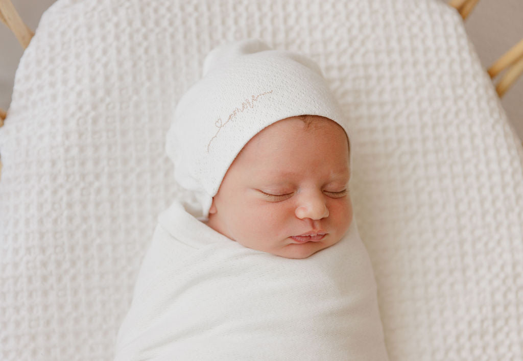 Ely's & Co Amore Pointelle Footie & Beanie (girl)