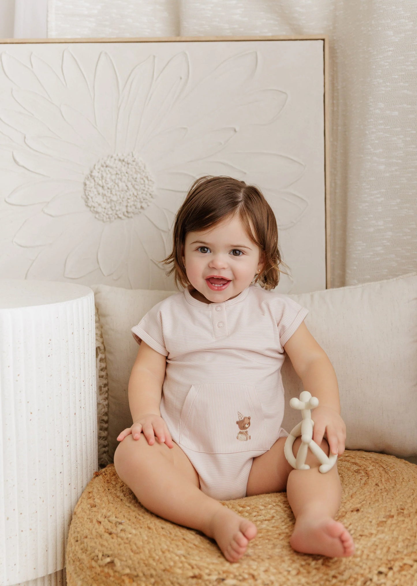 Ely's & Co Organic Bear Romper (girl)