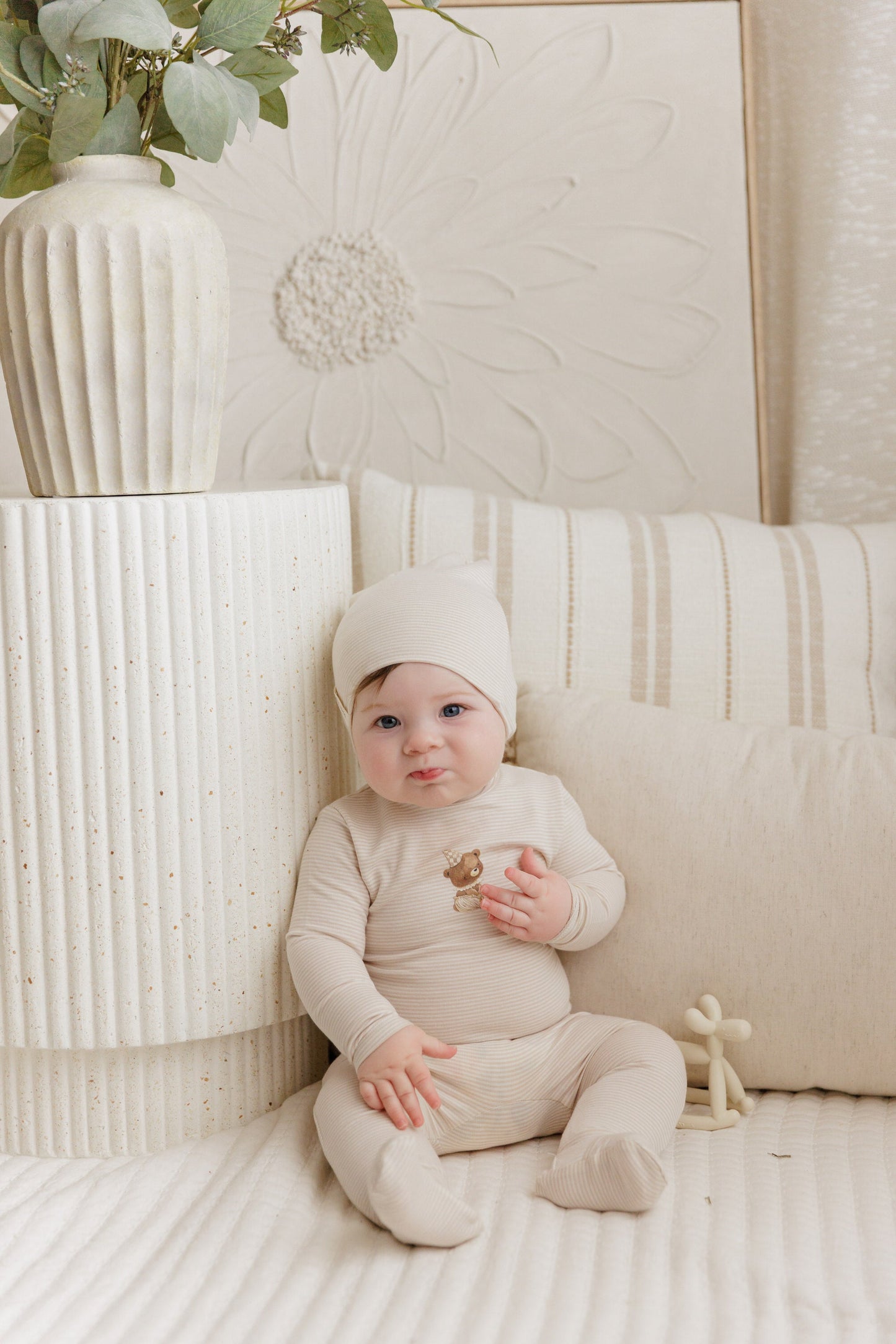 Ely's & Co Organic Bear Footie & Beanie