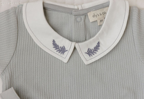 Ely's & Co Organic Embroidered Collar Romper