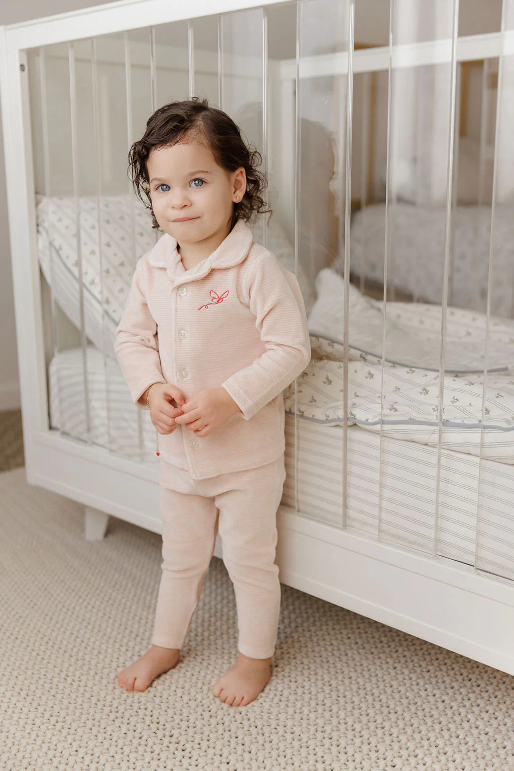 Ely's & Co Velour Stripe PJ's (Girl)
