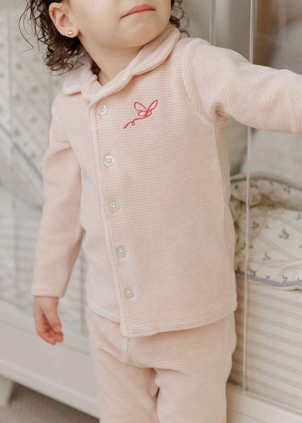 Ely's & Co Velour Stripe PJ's (Girl)
