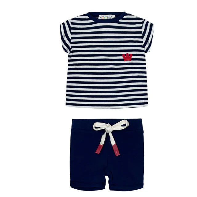 Teela Stripe Applique Boys Set