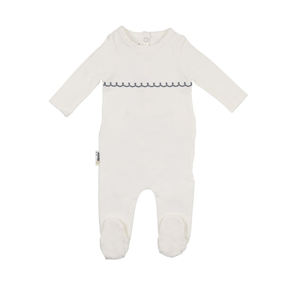 Maniere Embroidered Yoke Footie