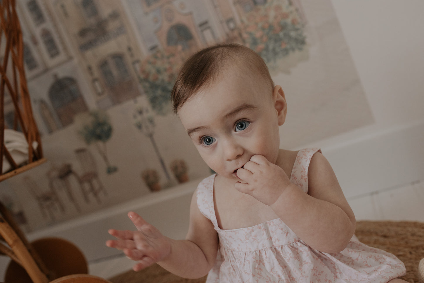 Bondoux Waffle/floral Short Romper (girl)