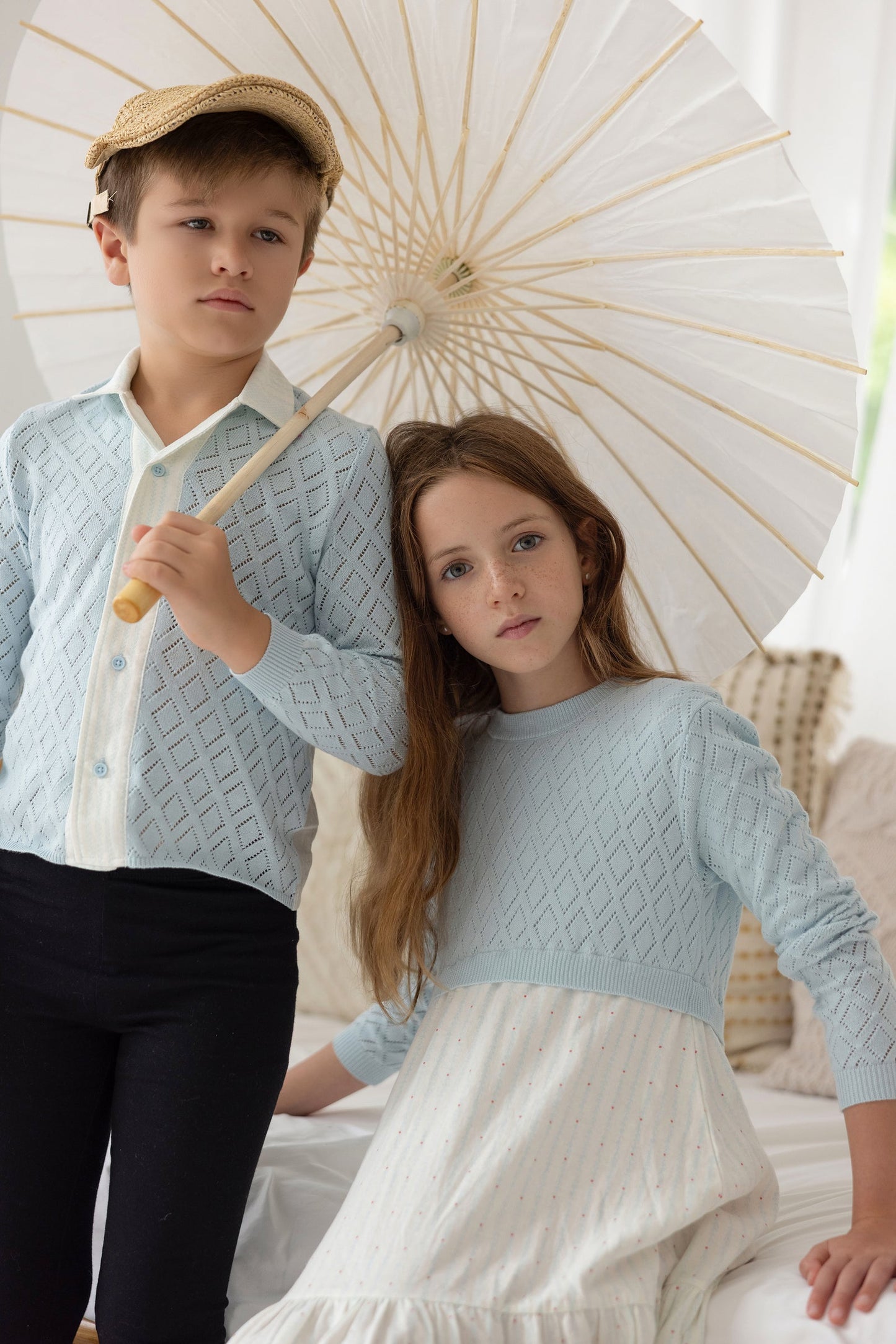 Miss Mini Pointelle Knit Shabbos Boy Shirt