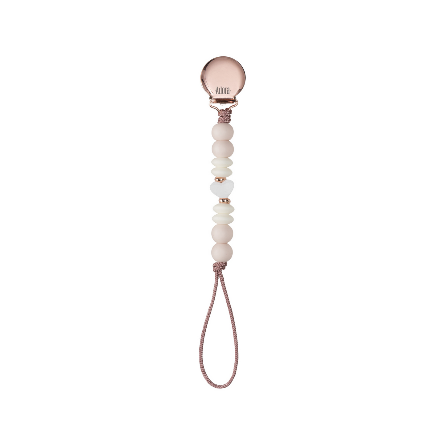 Adora Pacifier Clip (Blush Heart)