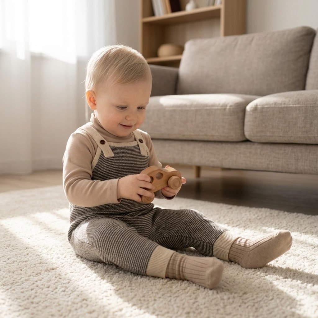 Tiny Too Sand Mockneck Onesie