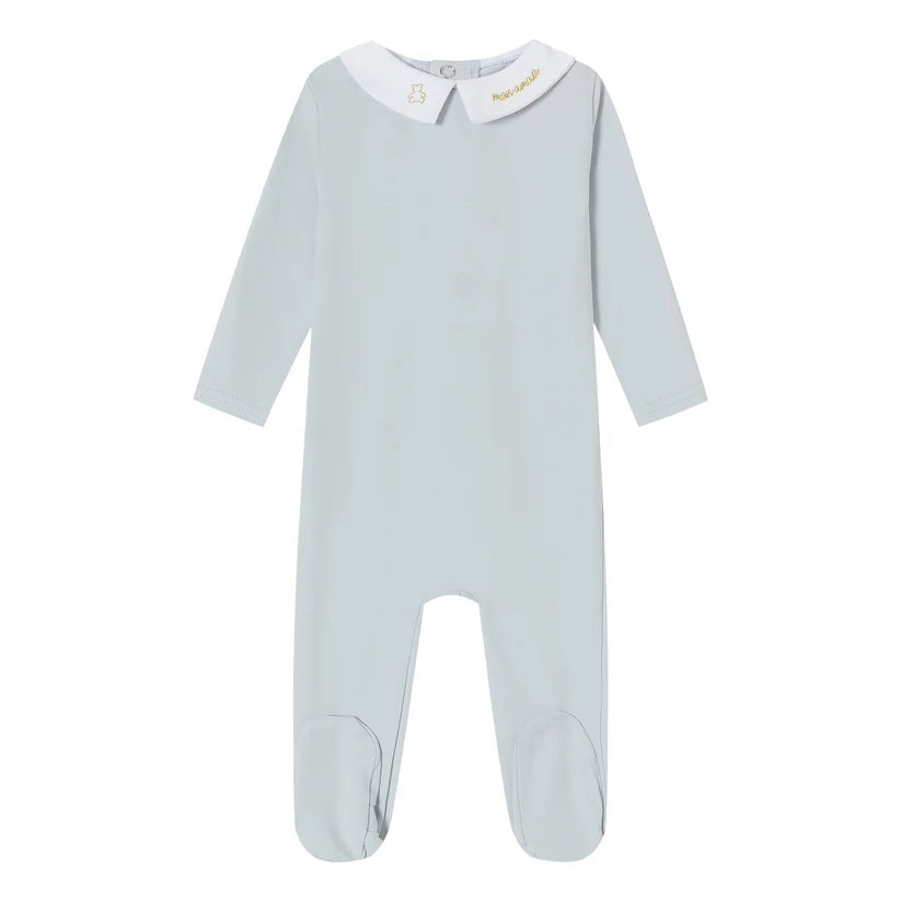 Mini Label Metallic Collared Footie