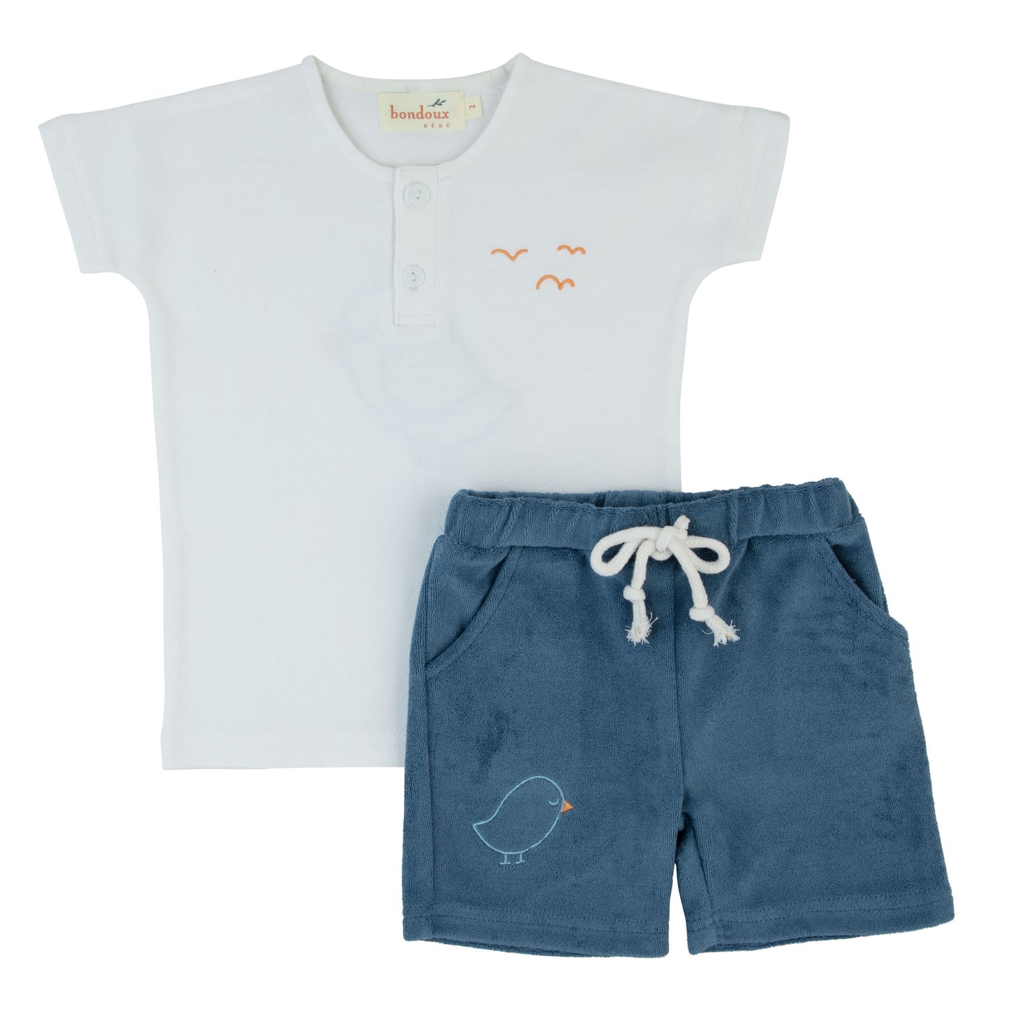 Bondoux Terry Denim Combo Toddler 2pc Set