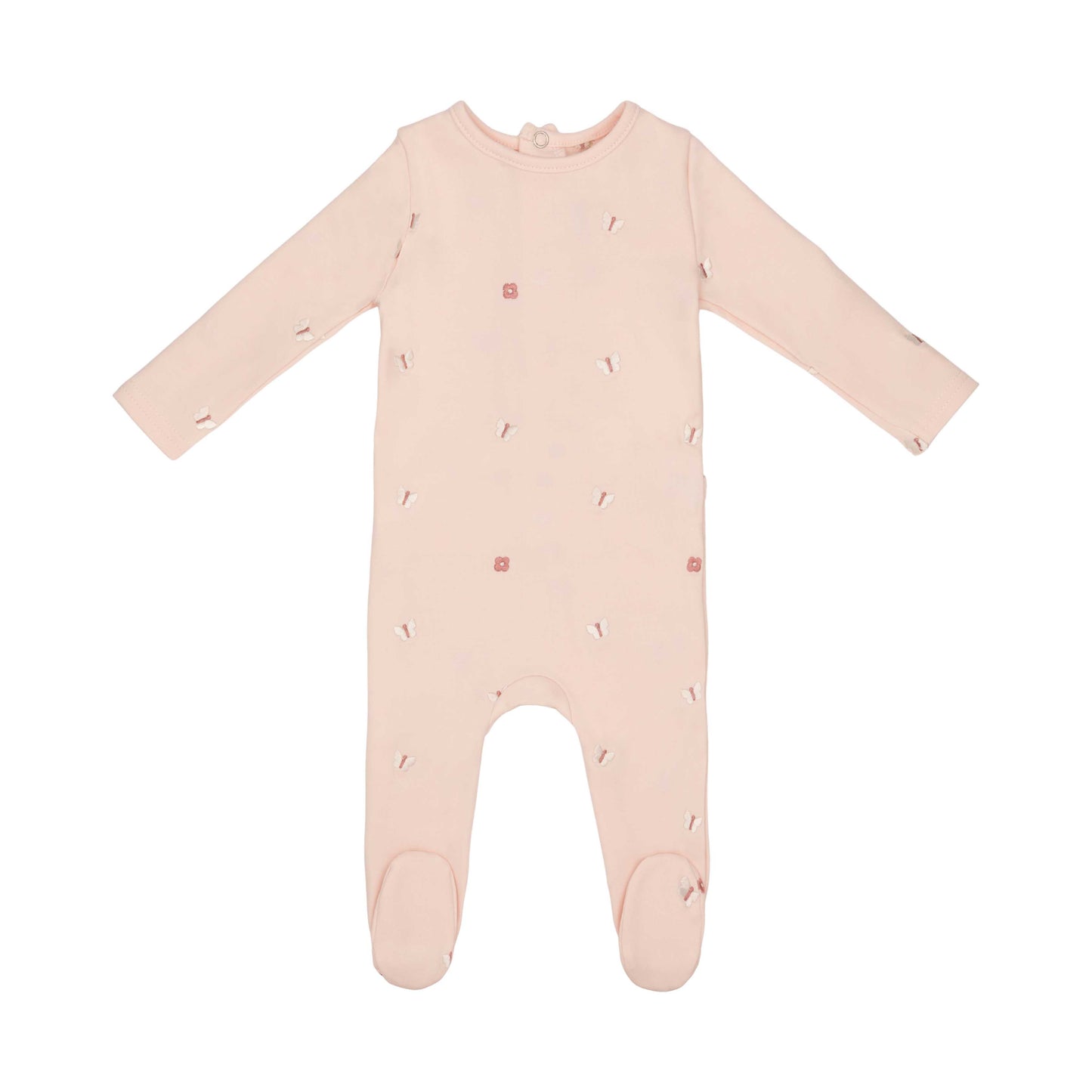 Mini Label Girls Mini Embroidered Butterfly Footie
