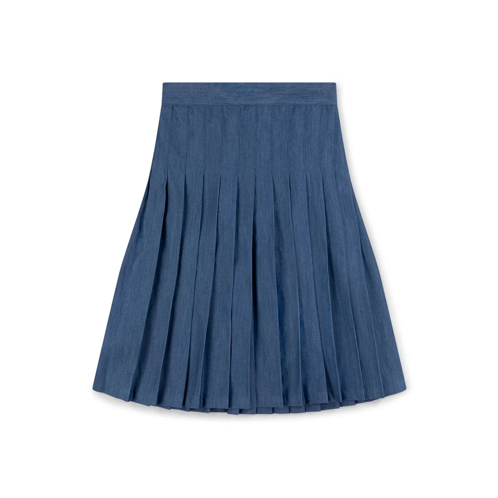 Kai & Kelly Denim Pleated Skirt