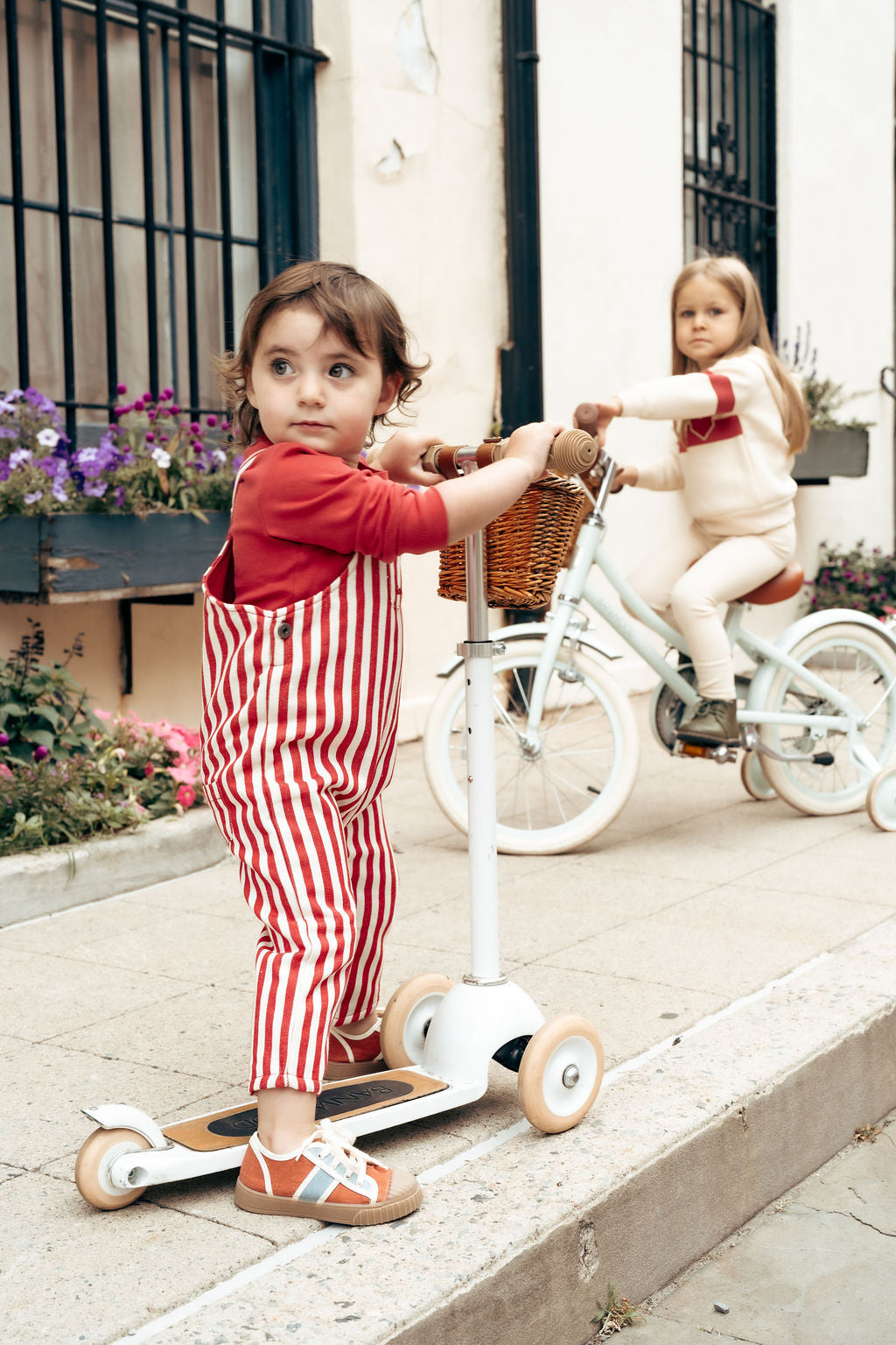 Bondoux Pinstriped Romper Set (g)