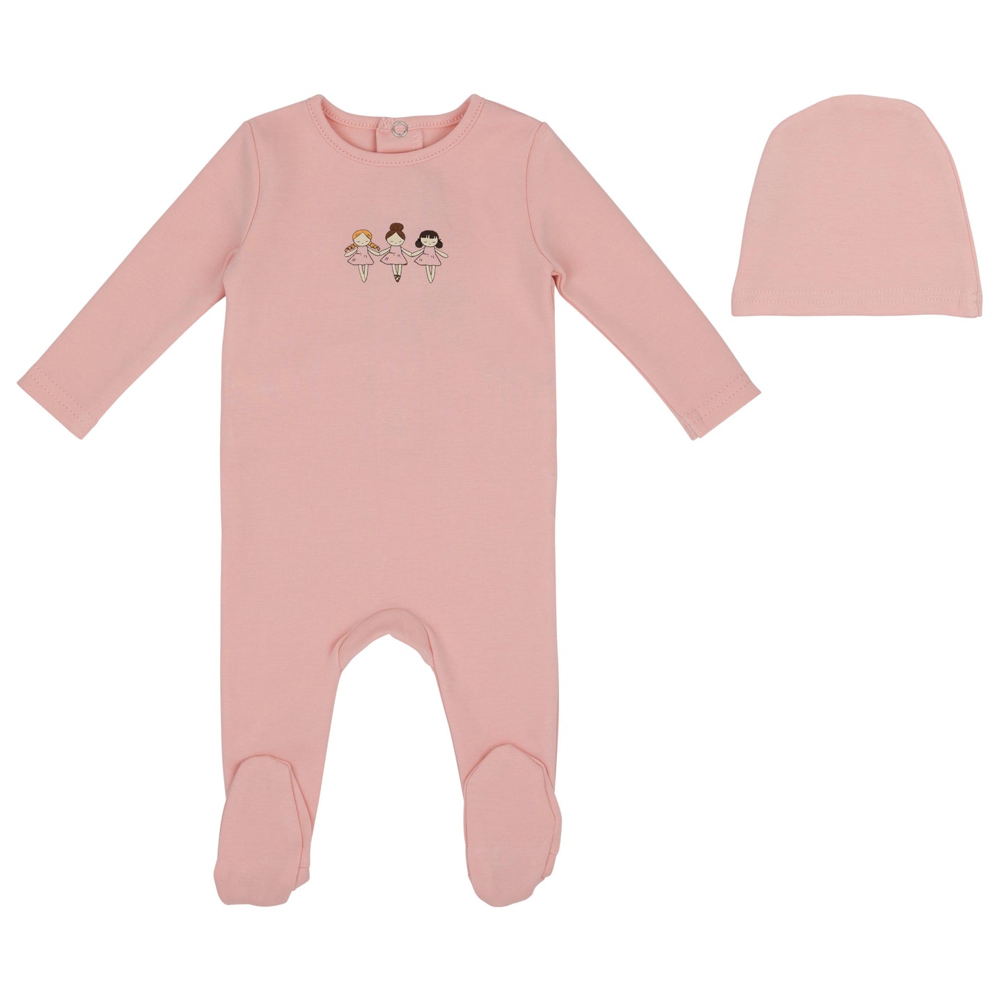 Mini Label Dancing Dolls Girl Footie & Bonnet