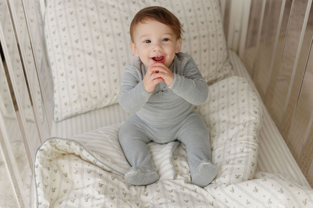 Ely's & Co Velour Stripe Footie