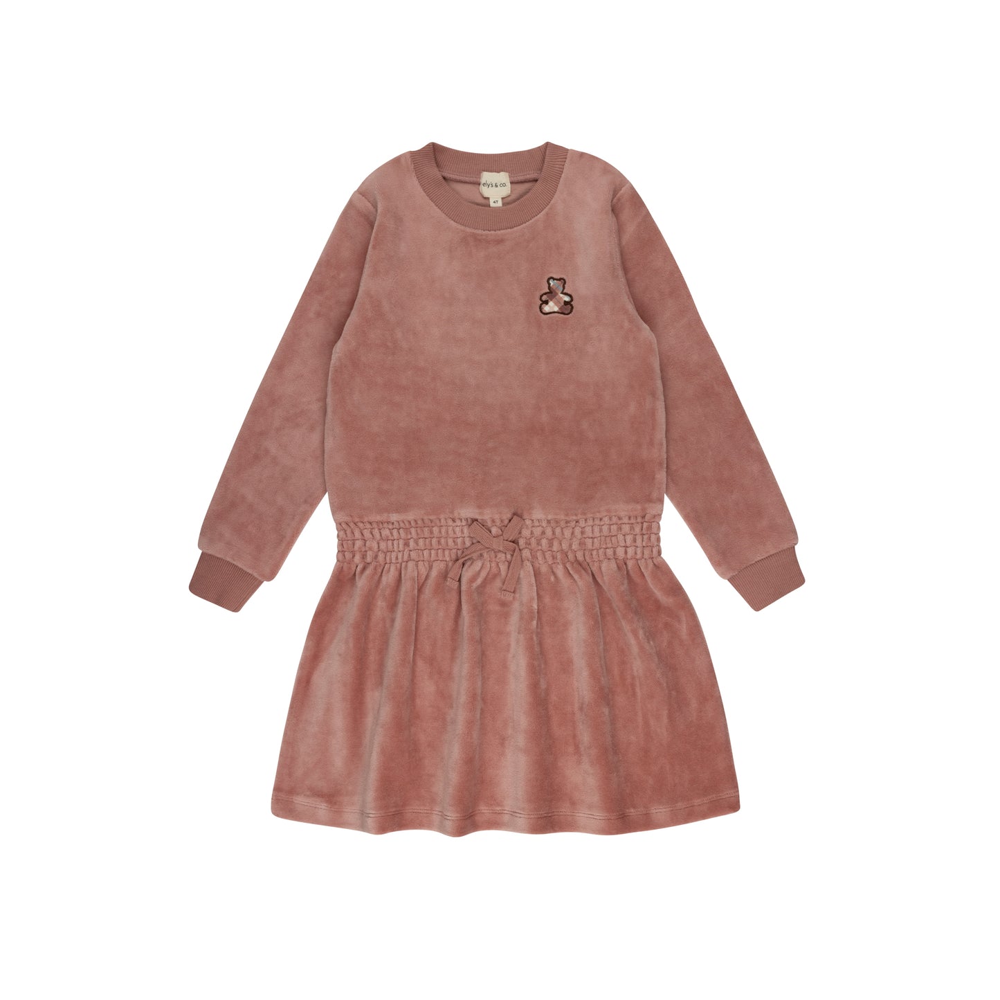 Ely's & Co Velour Plaid Bear Dress