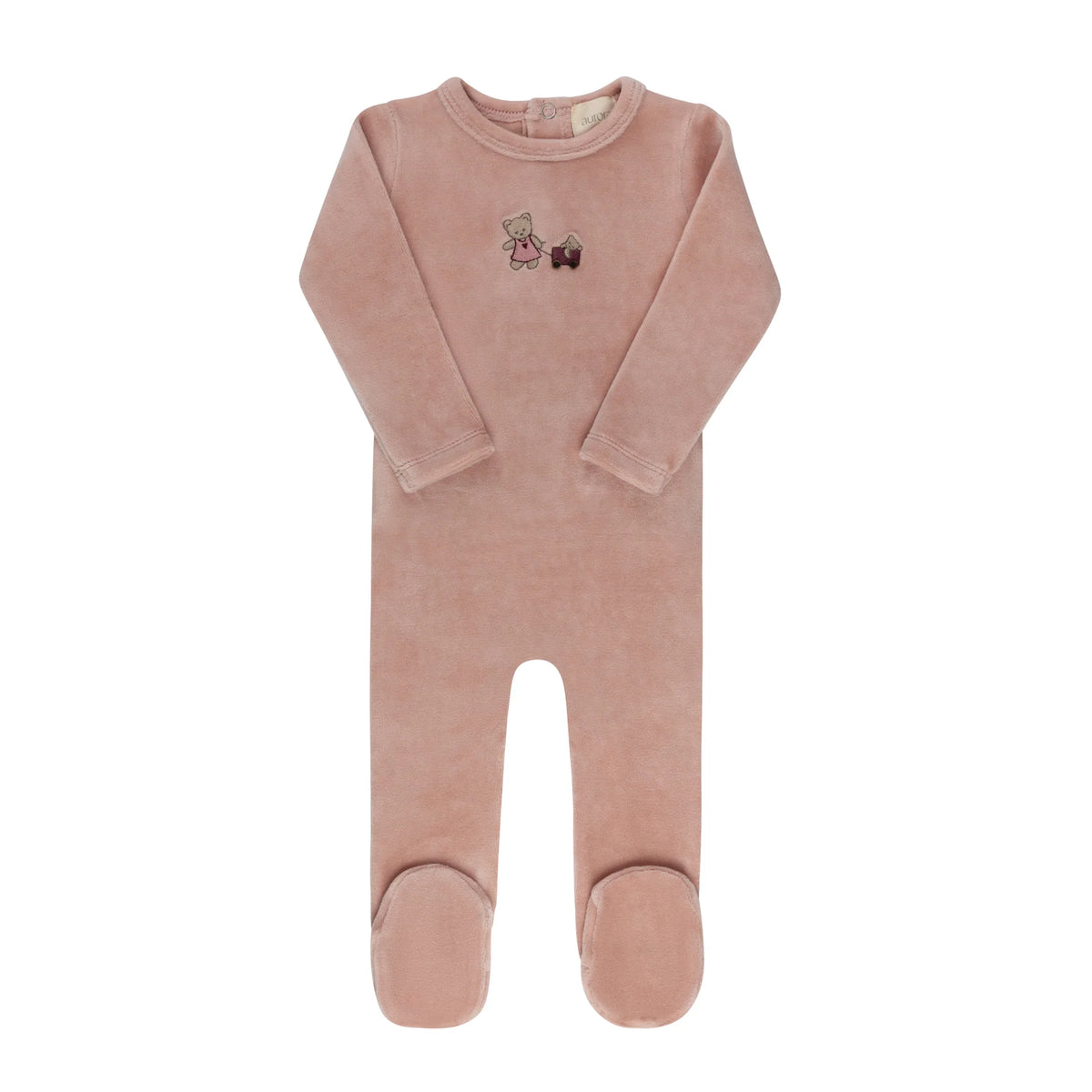 Aurora Embroidered Bear Footie (g)
