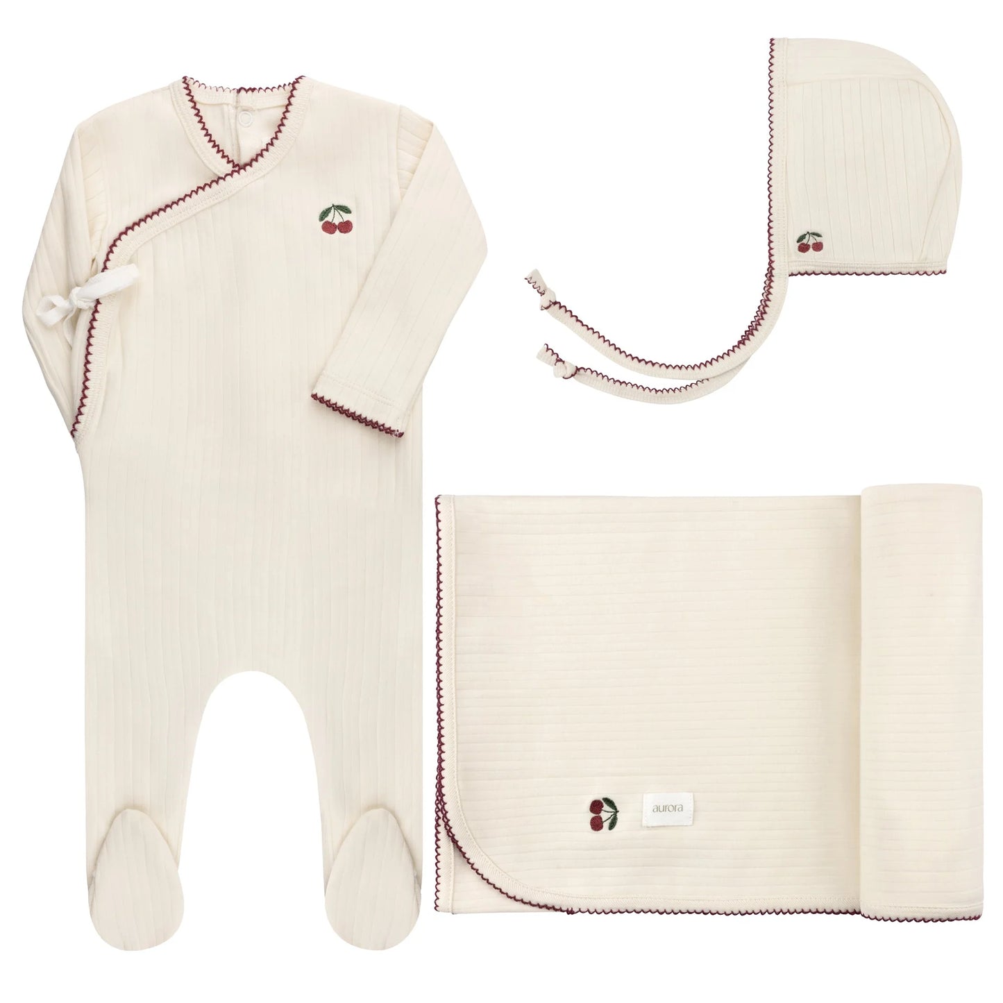 Aurora Embroidered Cherry Take Me Home Set (girl)