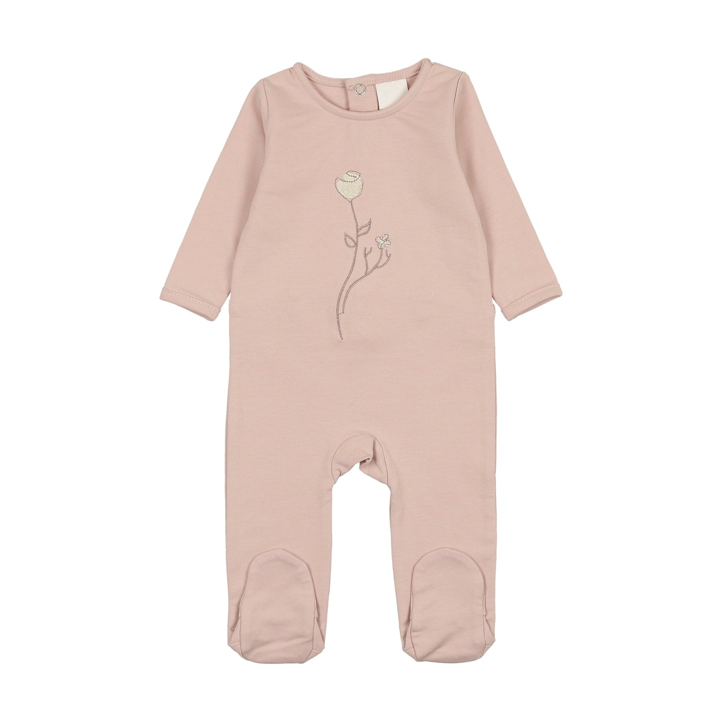 Maniere Embroidered Rose Footie