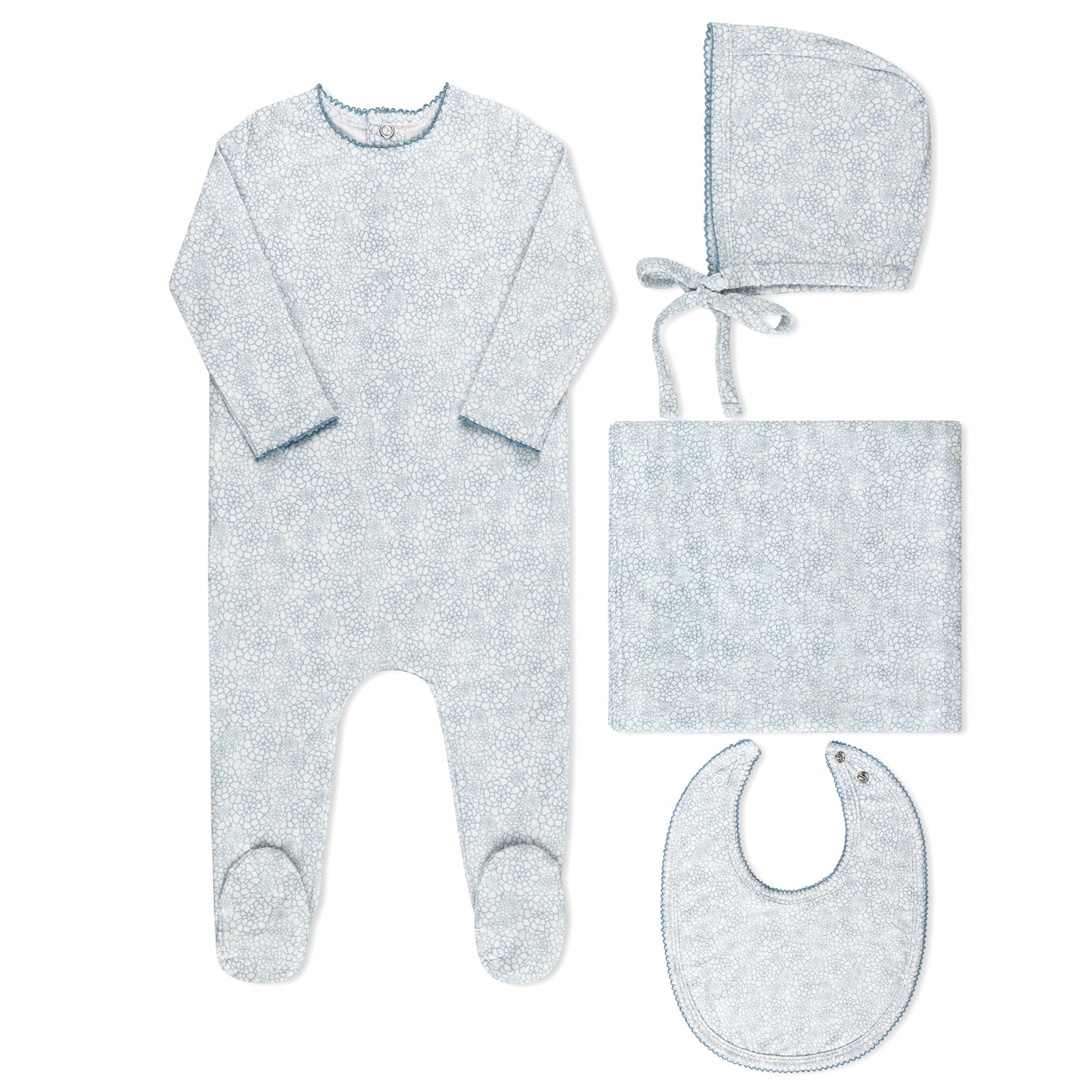 Tricot Faded Floral Layette Set