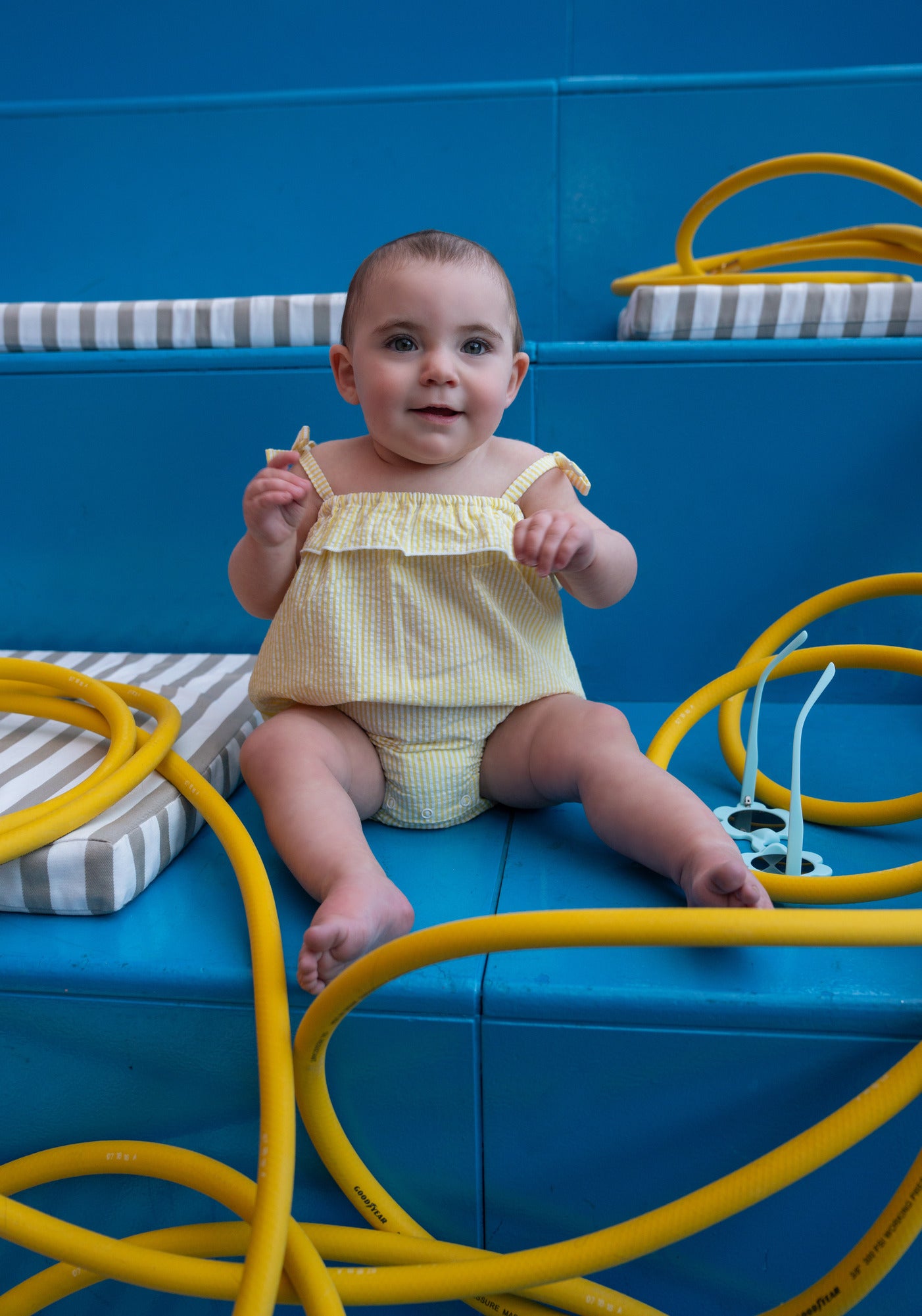 Bondoux SeerSucker Baby Romper (girl)