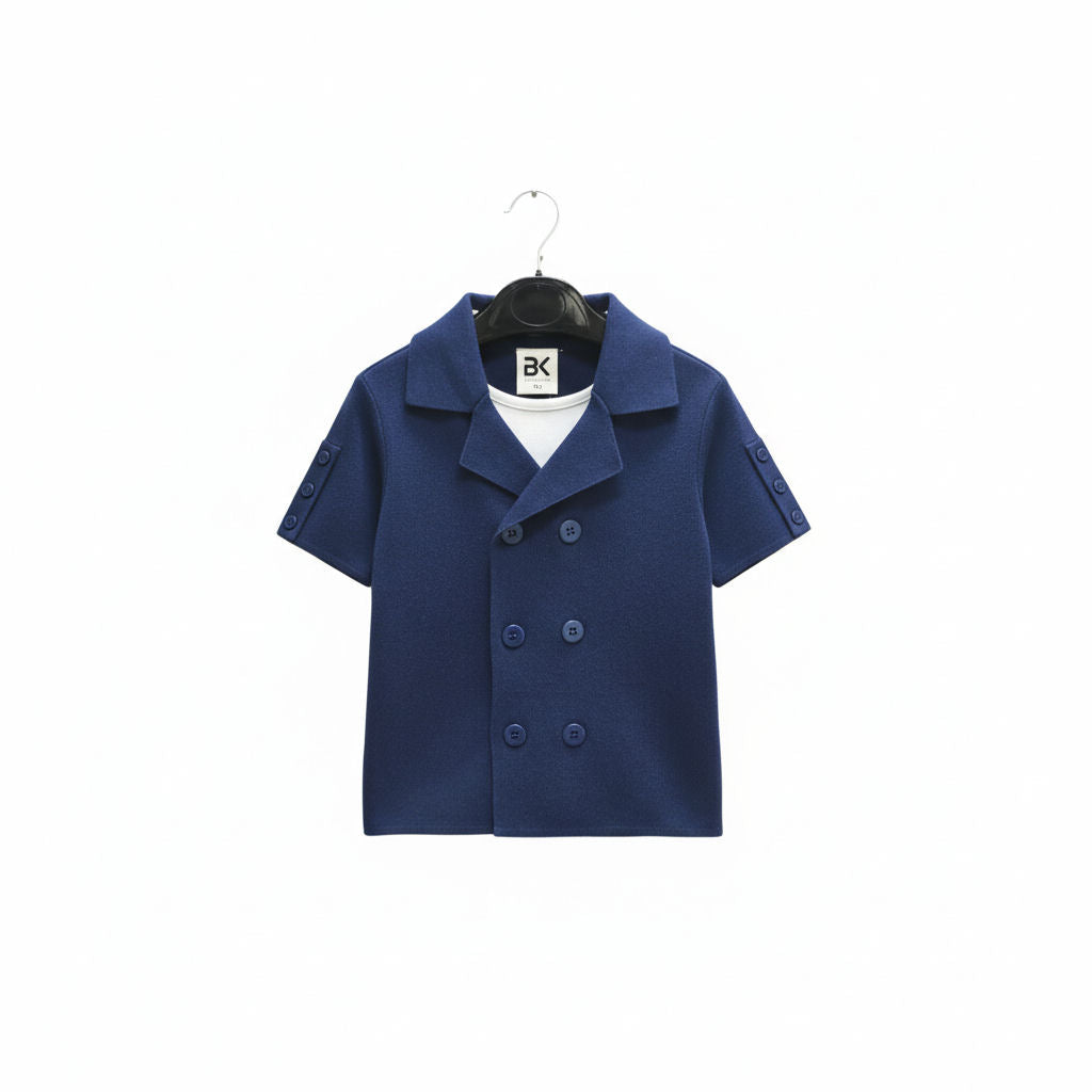Buckingham Fine Knit Blazer- Short Sleeve