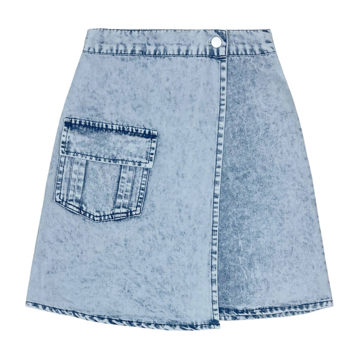 Teela Structure Denim Wrap Skirt
