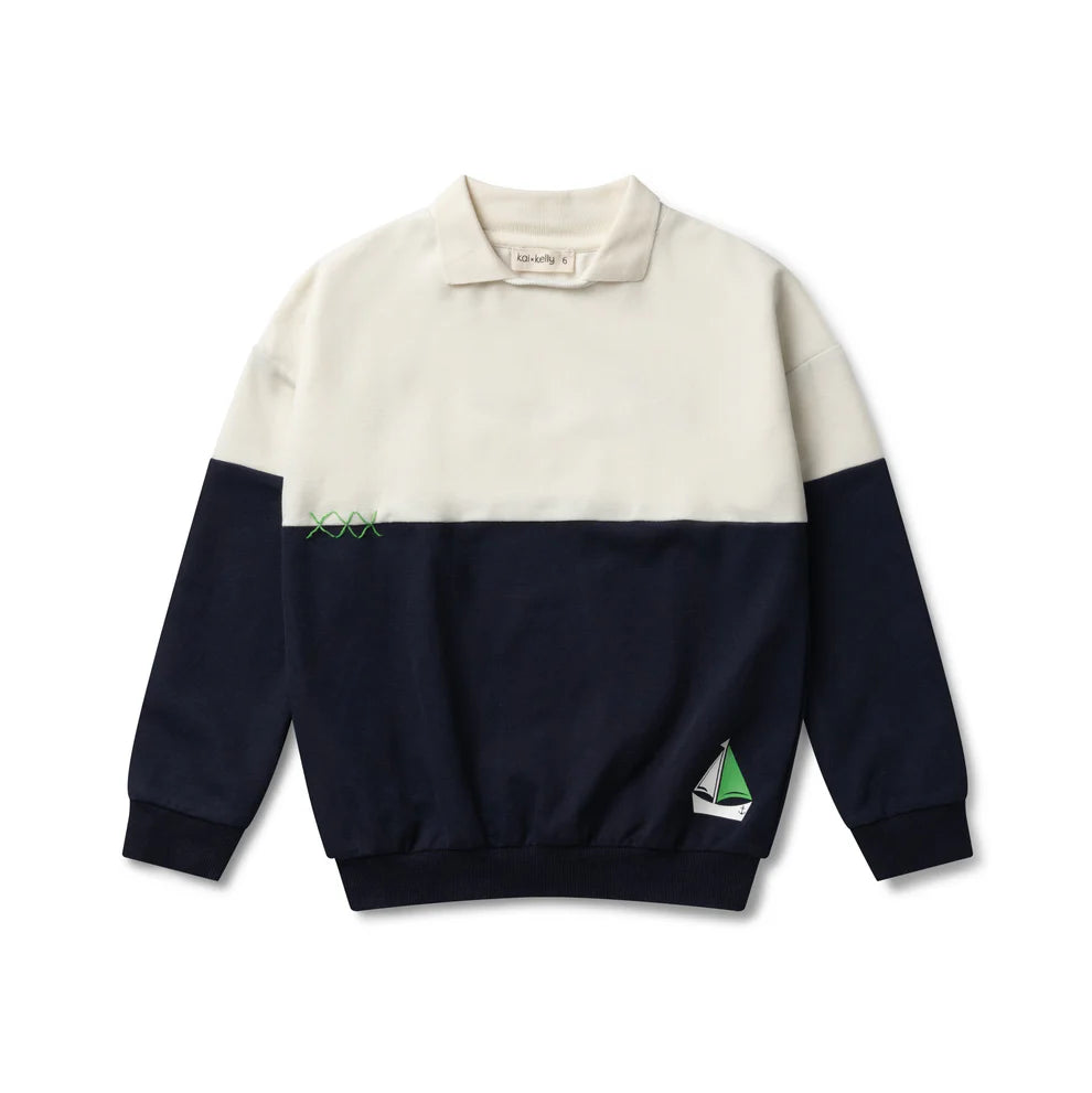 Kai & Kelly Nautical Collar Sweatshirt